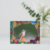 Ruby-throated hummingbird Christmas Card Feiertagspostkarte (Stehend Vorderseite)