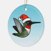 Ruby-throated Hummingbird Christmas Keramik Ornament (Links)