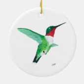 Ruby throated Hummingbird Christmas Ornament (Hinten)