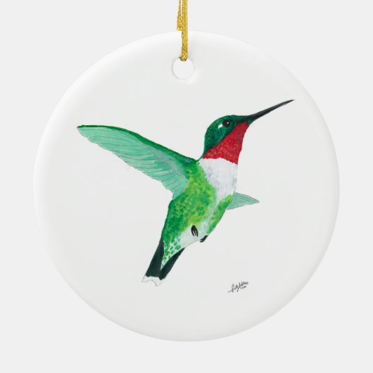 Ruby throated Hummingbird Christmas Ornament (Hinten)