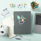 Ruby-Throated Hummingbird Custom-Cut Vinyl Aufkleber (iPad Hülle)