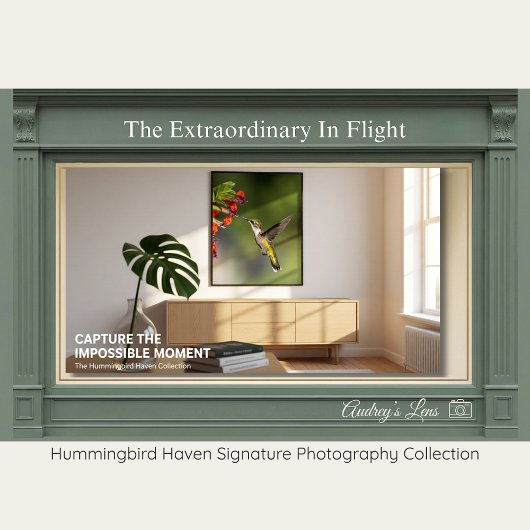 Ruby-Throated Hummingbird Fine Art Photography Poster