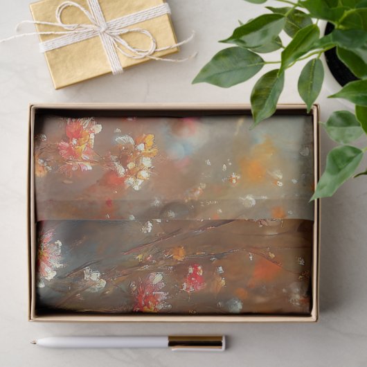 Ruby-Throated Hummingbird Floral Decoupage Seidenpapier (Geschenk)