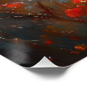 Ruby-Throated Hummingbird Floral Poster (Ecke)