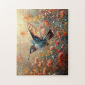 Ruby-Throated Hummingbird Floral Puzzle (Vertikal)