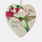 Ruby Throated Hummingbird For Mom Birthday Wishes Keramik Ornament (Rechts)