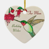 Ruby Throated Hummingbird For Mom Birthday Wishes Keramik Ornament (Vorne)