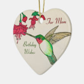 Ruby Throated Hummingbird For Mom Birthday Wishes Keramik Ornament (Links)