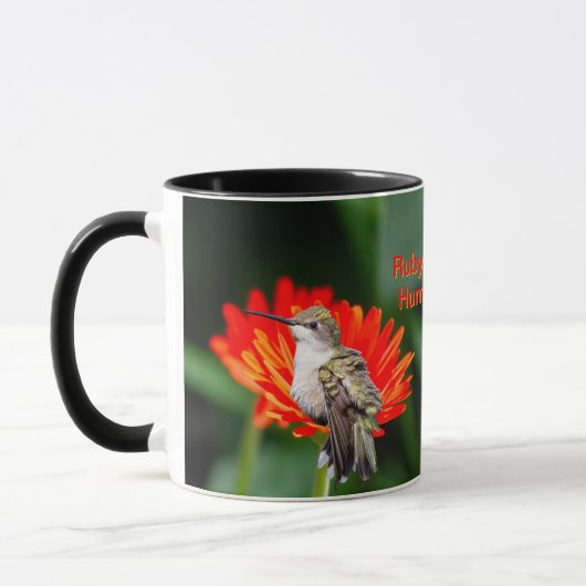 Ruby-Throated Hummingbird "Gerber Daisys" Tasse (Links)