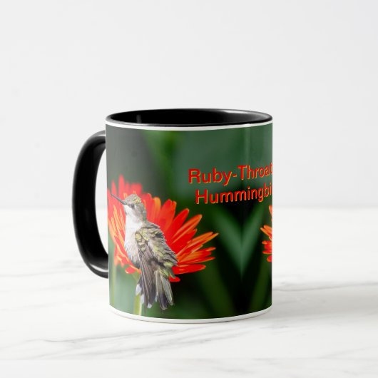 Ruby-Throated Hummingbird "Gerber Daisys" Tasse (Vorderseite Links)