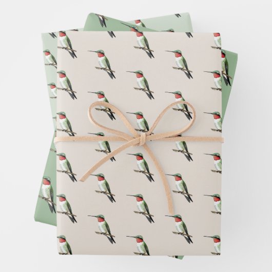 Ruby-throated Hummingbird Geschenkpapier Set (Beispiel)