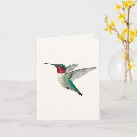 Ruby-throated Hummingbird Greeting Card Karte (Gelbe Blume)
