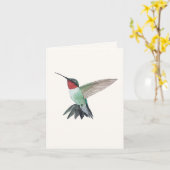 Ruby-throated Hummingbird Greeting Card Karte (Gelbe Blume)