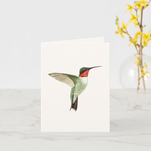 Ruby-throated Hummingbird Greeting Card Karte (Gelbe Blume)