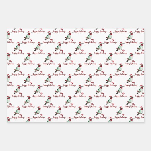 Ruby-throated Hummingbird Holidays Geschenkpapier Set (Vorderseite 3)