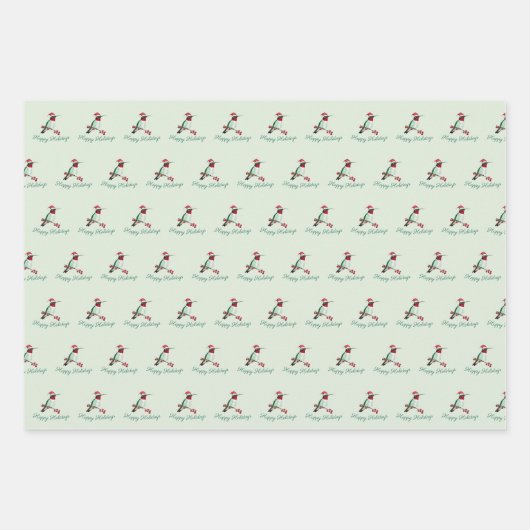 Ruby-throated Hummingbird Holidays Geschenkpapier Set (Vorderseite 2)
