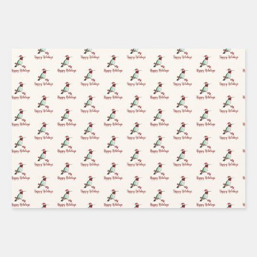 Ruby-throated Hummingbird Holidays Geschenkpapier Set (Vorderseite)