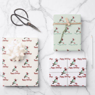 Ruby-throated Hummingbird Holidays Geschenkpapier Set