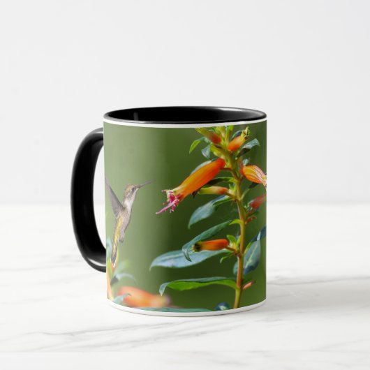 Ruby-Throated Hummingbird "in Cuphea" Tasse (Vorderseite Links)