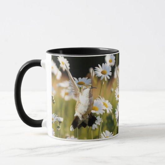 Ruby-Throated Hummingbird "in Daisys" Tasse (Links)