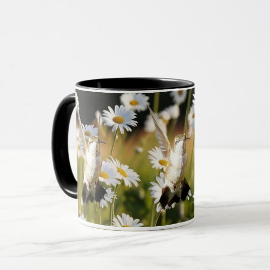 Ruby-Throated Hummingbird "in Daisys" Tasse (Vorderseite Links)