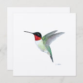 Ruby-throated Hummingbird in Flight Dankeskarte (Vorne/Hinten)