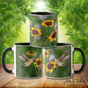 Ruby-Throated Hummingbird "in Plains Coreopsis" Tasse
