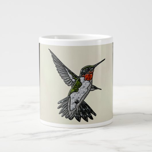 Ruby Throated Hummingbird Jumbo-Tasse (Vorderseite)