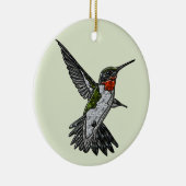 Ruby Throated Hummingbird Keramik Ornament (Rechts)