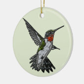 Ruby Throated Hummingbird Keramik Ornament (Links)