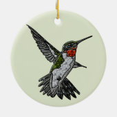 Ruby Throated Hummingbird Keramik Ornament (Hinten)