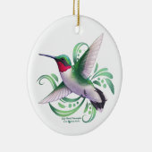 Ruby Throated Hummingbird Keramik Ornament (Rechts)