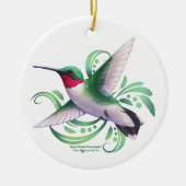 Ruby Throated Hummingbird Keramik Ornament (Vorne)