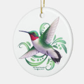 Ruby Throated Hummingbird Keramik Ornament (Links)