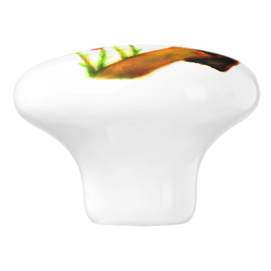 Ruby-Throated Hummingbird Keramikknauf (Seitenansicht)