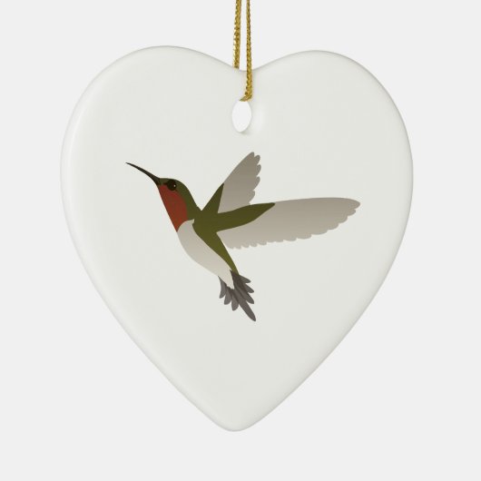 Ruby Throated Hummingbird Keramikornament (Rechts)