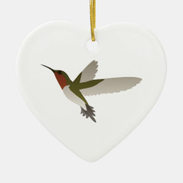 Ruby Throated Hummingbird Keramikornament