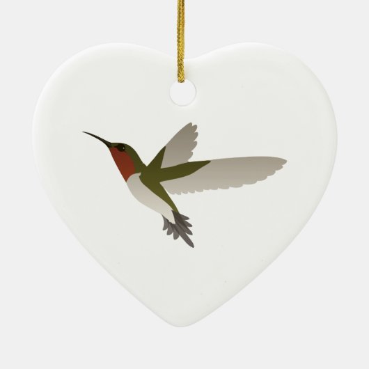 Ruby Throated Hummingbird Keramikornament (Hinten)