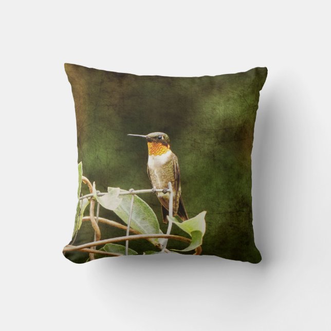 Ruby Throated Hummingbird Kissen (Vorderseite)