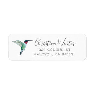 Ruby-throated Hummingbird Label