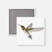 Ruby Throated Hummingbird Magnet (Vorderseite/Rückseite)