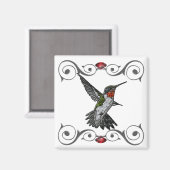 Ruby Throated Hummingbird Magnet (Vorderseite/Rückseite)