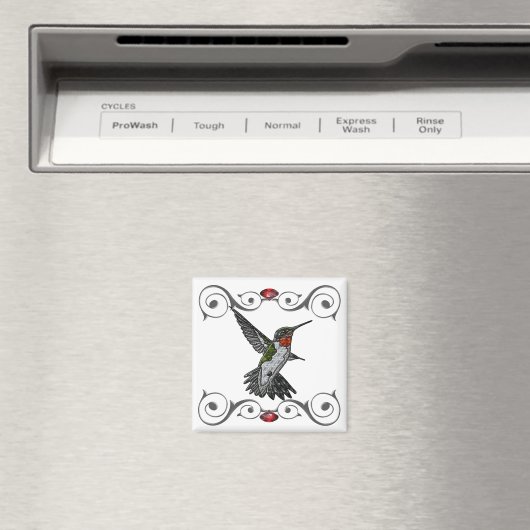 Ruby Throated Hummingbird Magnet (In Situ (Geschirrspüler))