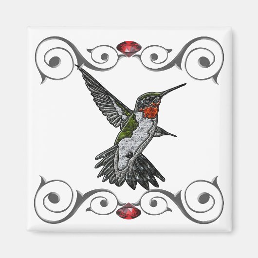Ruby Throated Hummingbird Magnet (Vorne)