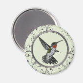 Ruby Throated Hummingbird Magnet (Vorderseite/Rückseite)