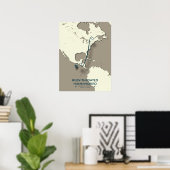 Ruby-throated Hummingbird Migration Map Poster (Heimbüro)