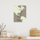 Ruby-throated Hummingbird Migration Map Poster (Küche)
