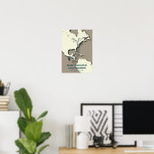Ruby-throated Hummingbird Migration Map Poster (Heimbüro)
