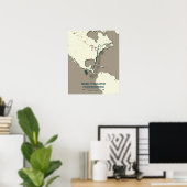 Ruby-throated Hummingbird Migration Map Poster (Heimbüro)
