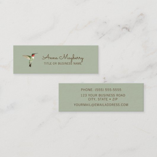 Ruby-throated Hummingbird Mini Visitenkarte (Vorne/Hinten)